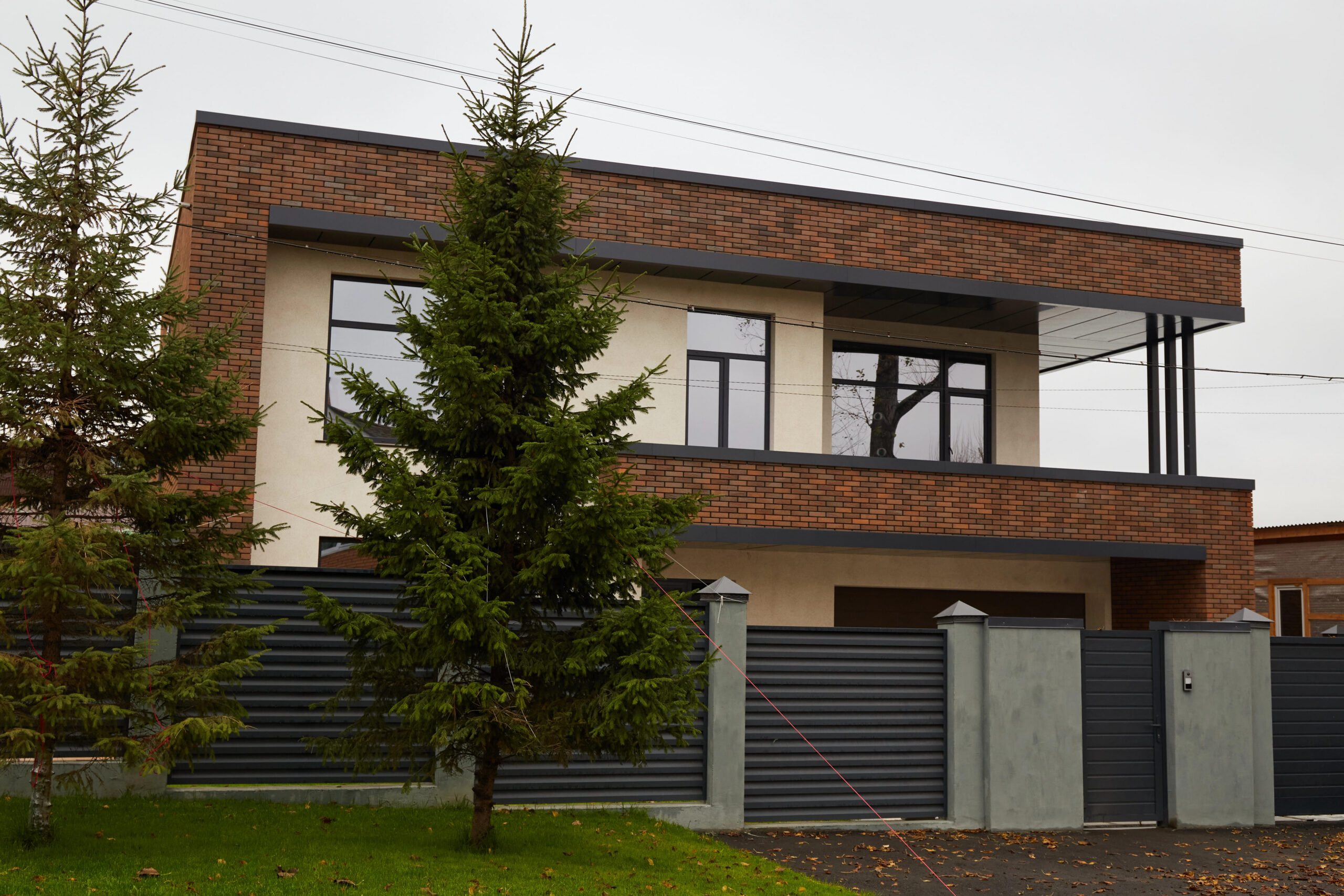 house with stone wall